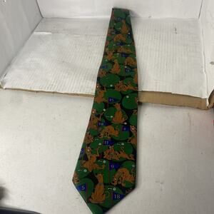 Vintage 1999 Cartoon Network Scooby-Doo Golf Tie Polyester Green Black